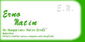 erno matin business card